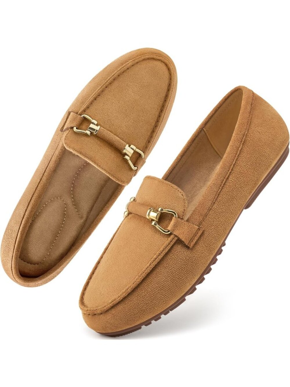 Women's Tan Comfortable Slip On Business Work Flats Shoes Casual Penny Loafer